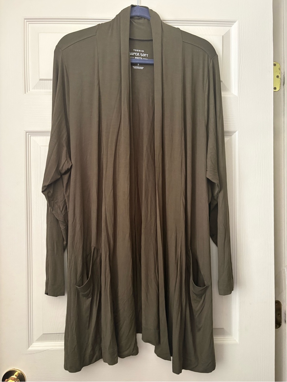 Torrid Olive green Super Soft long sleeved open front Cardigan Sz 3X NWT